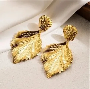 Authentic Leaves Flower Ginkgo Leaf Plating 304 18k Gold Plated