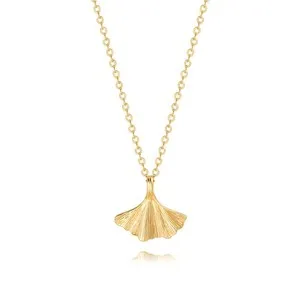 Authentic 18K Gold Plated Ginkgo Leaf Pendant Necklace Autumn Dainty Personalized Handmade