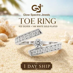 Authentic 0.35ct Round Simulated Diamond Women's Bypass Toe Ring 14k White Gold Plated