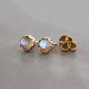 Authentic Celestial Aurora Labradorite Solitaire Talismans in Radiant Gold