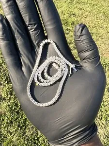 Authentic Radiant Solar Path: 14k Gold-Plated Moissanite Tennis Chain