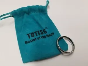 Authentic Tutiss Master of Rings Polished White Gold Plated Tungsten Carbide Ring Size 13