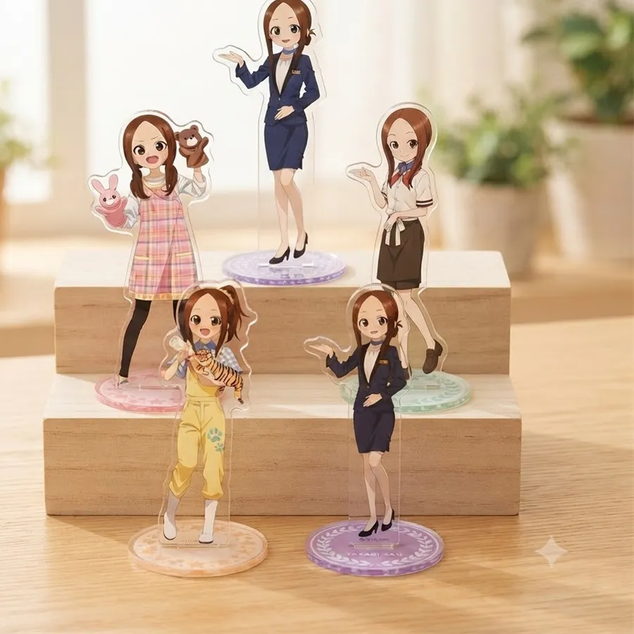 Authentic Anime Teasing Master Takagi-san Model 15CM Keychain Cosplay Charm Characters Ornament Accessories Goods Collection Gifts