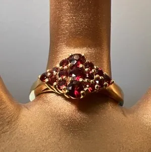 Authentic Crimson Flame Garnet Talisman in 18K Gold Plate