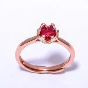Authentic Ring of the Crimson Dawn Garnet in Rose Gold