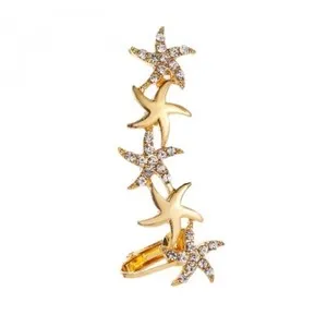 Authentic Celestial Tide Starfish Ear Cuff: A Gold-Plated Totem of Oceanic Grace