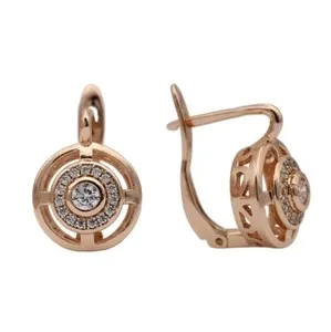 Authentic Celestial Union: Radiant Rose Gold Earrings for the Devoted Bride