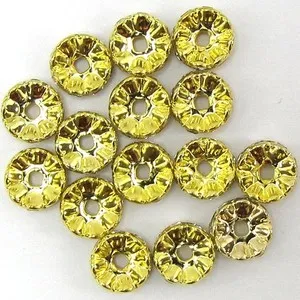 Authentic Celestial Radiance: 10mm Golden Rondelle Beads of Illumination