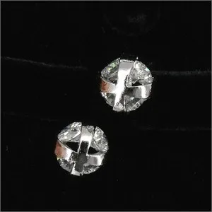 Authentic Celestial Orbs of Radiance 18K White Gold Plated CZ Spherical Stud Earrings