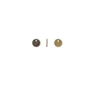 Authentic 20 Textured & Blank Little Flat 7mm Round Circle Coin Charms Plated Metal