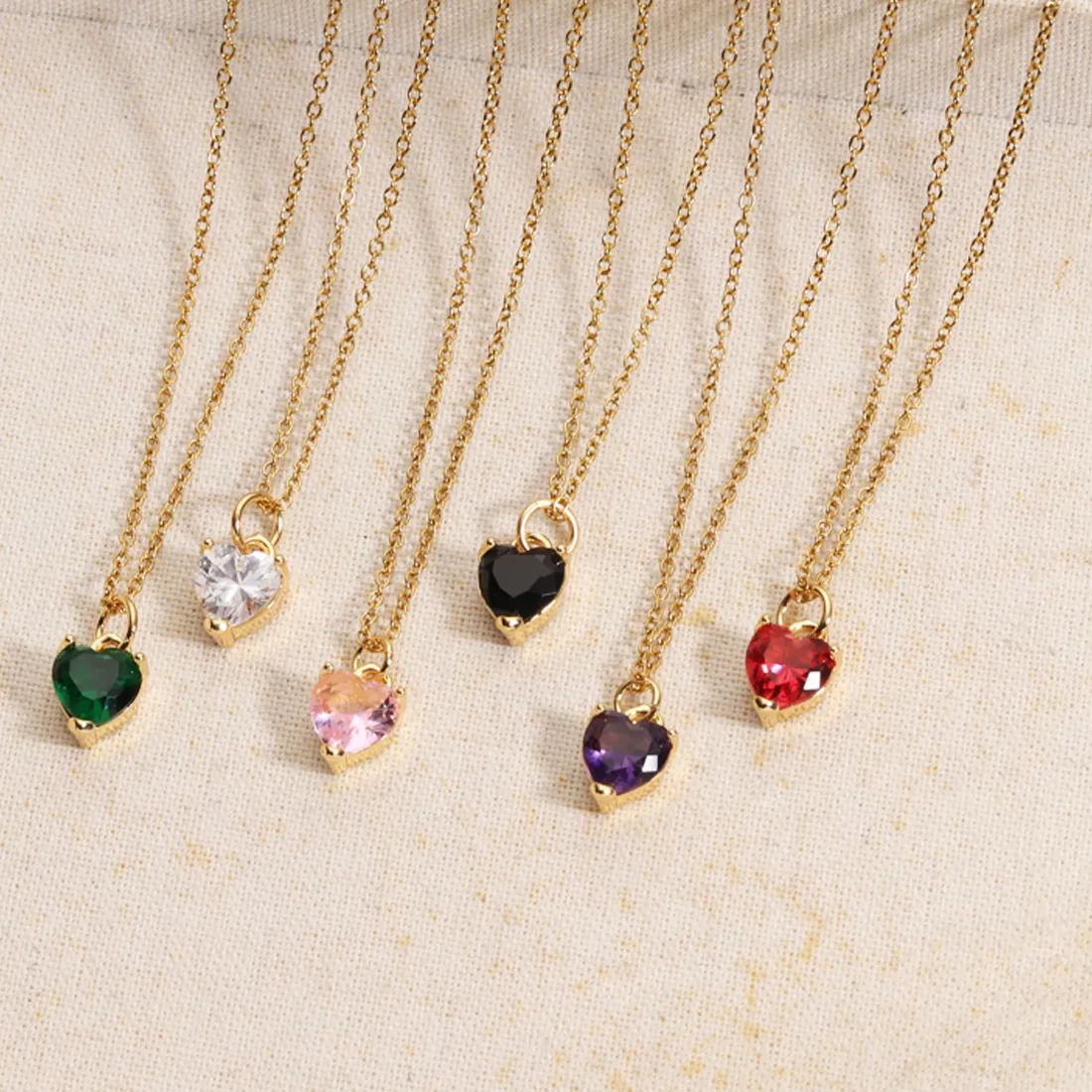 Authentic Aura of the Heart: An 18k Gold Plated Zircon Clavicle Amulet