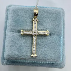 Authentic Sacred Illumination: Moissanite Cross Pendant for Spiritual Protection