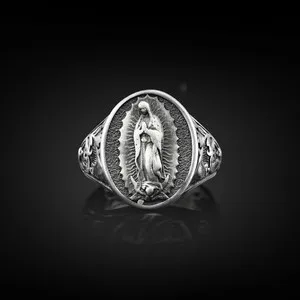 Authentic The Sanctuary Signet: Divine Grace in Sterling Silver