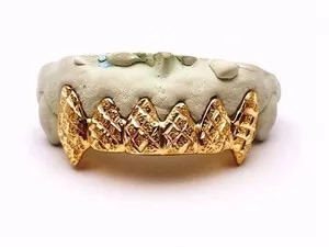 Authentic Elegance and Protection: 18K Yellow Gold Plated Grillz