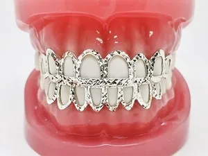 Authentic Open Face Custom Grillz W/ Princess Diamond Cut Silver/Yellow/ Rose Gold Plated
