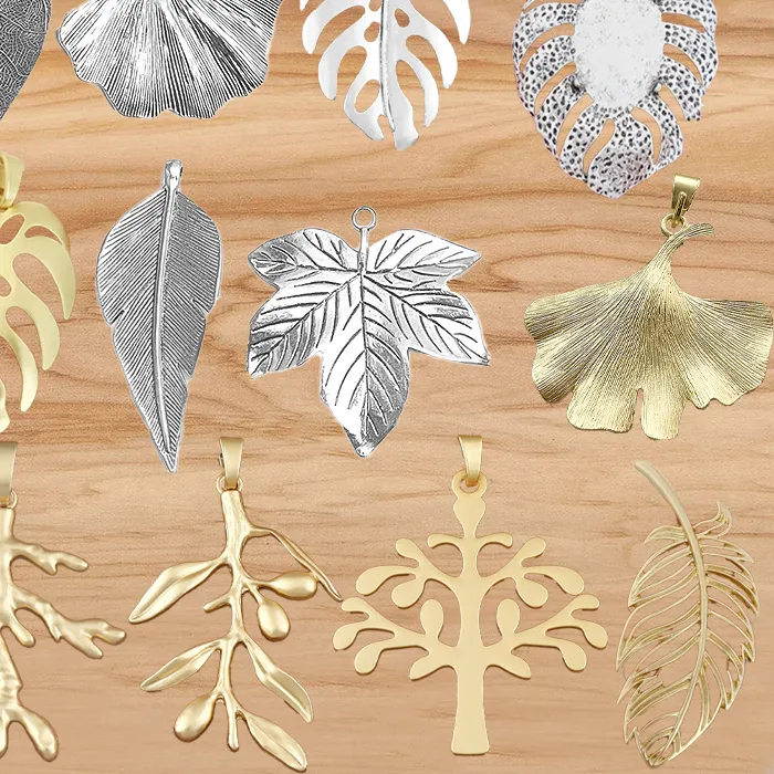 Authentic Nature's Embrace Matte Gold Leaf Charms For Spiritual Connections