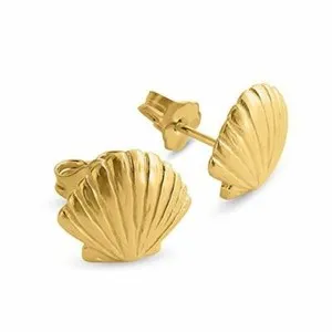 Authentic Unlock the Ocean's Secrets with Azaggi's Golden Scallop Shell Earrings