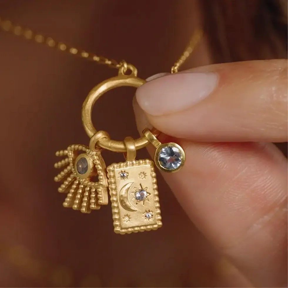 Authentic Celestial Convergence Multi-Symbol Talisman - 18k Gold Plated Amulet of Divine Alignment
