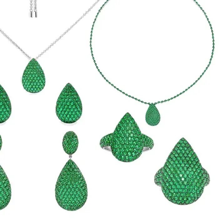 Authentic The Verdant Tear: Sacred Emerald Essence Adornment Set
