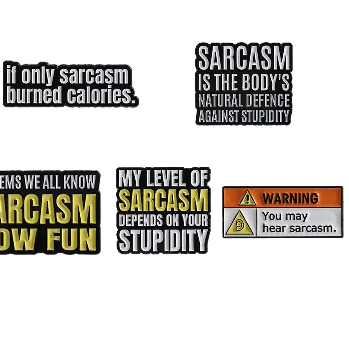 Authentic Warning You May Hear Sarcasm Enamel Pins My Level of Sarcasm Depends on Your Stupidity Brooch Clothes Lapel Badge Jewelry