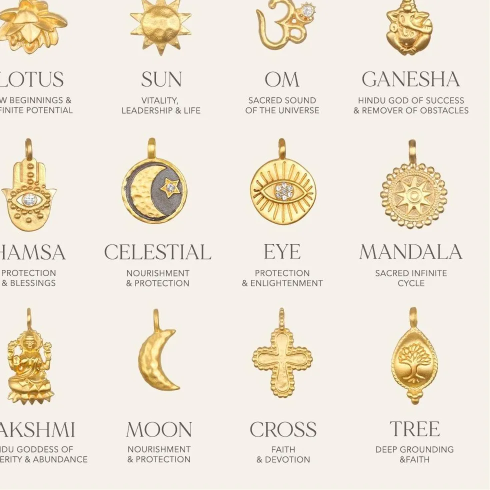 Authentic Celestial Allure Sun Moon and Evil Eye Gold Plated Talisman Pendant
