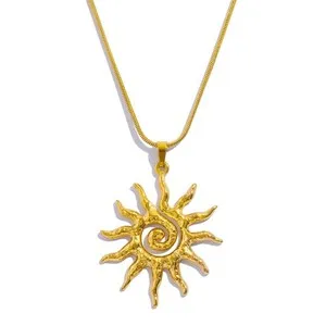 Authentic Radiant Solar Spiral Gold-Plated Talisman
