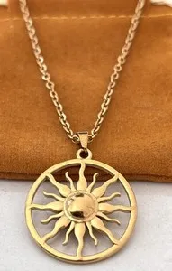 Authentic Radiant Solar Disc Celestial Gold-Plated Amulet
