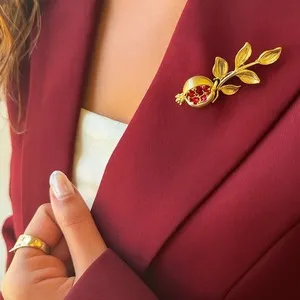 Authentic The Crimson Orchard Botanical Brooch of Vitality