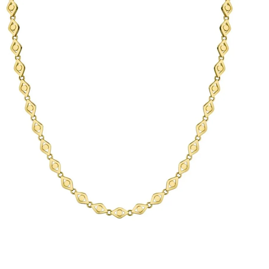 Authentic 2025 gold color plain lucky evil eye charm link chain turkish evil eye bracelet necklace jewelry set