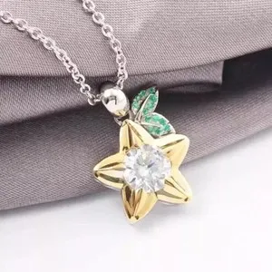 Authentic Sacred Paopu Fruit Amulet of Unity & Eternal Bond - 2Ct Moissanite Two-Tone Gold Plated Pendant