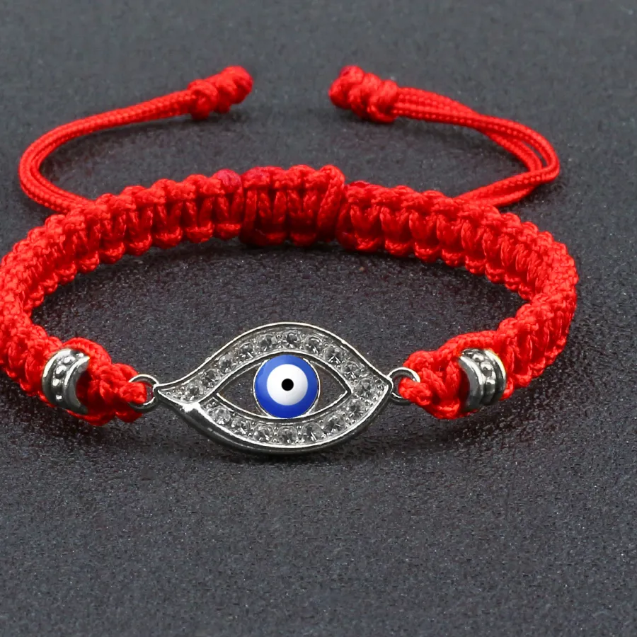 Authentic Turkish Evil Eye Braided Red Rope Lucky Bracelets Men Women Luxury Gold Silver Color Zircon Charm Bracelets Friendship Jewelry