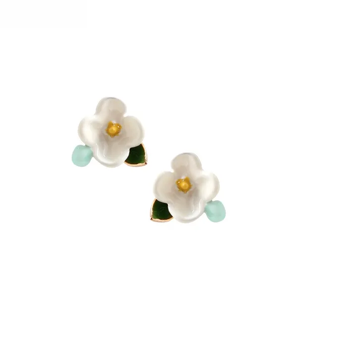 Authentic Enchanted Golden Bloom 925 Silver Flower Earrings Bathed In 18K Gold Light