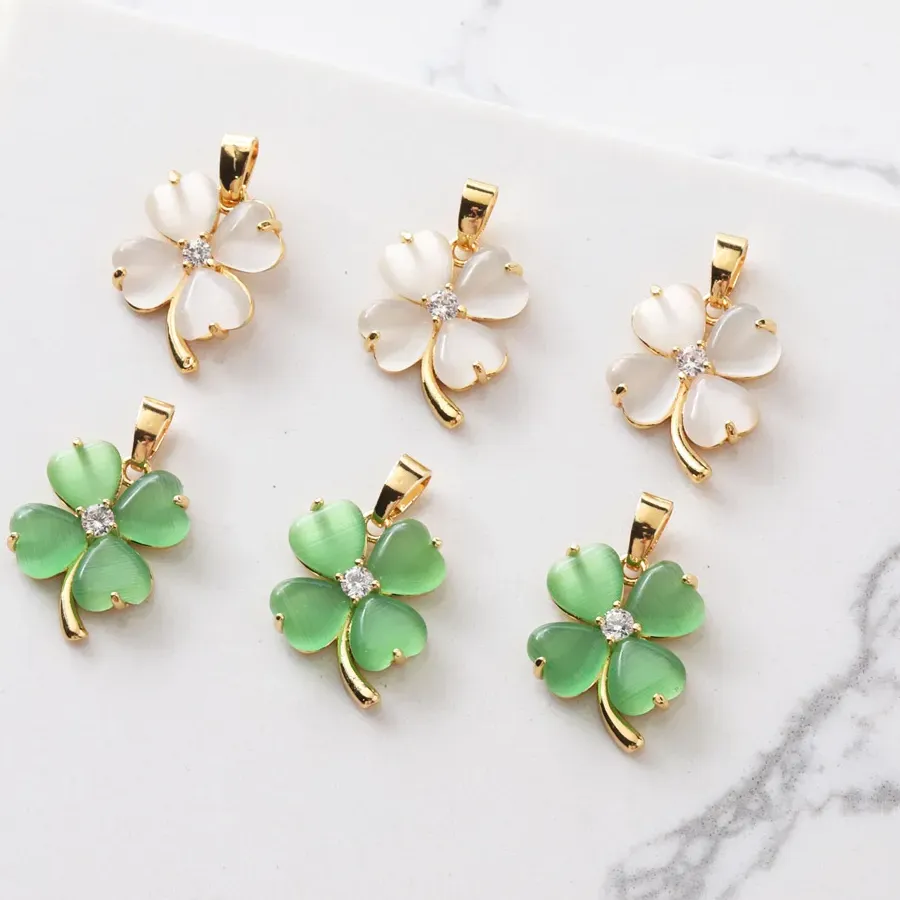 Authentic Whispers of Fortune: Two Four-Leaf Clover Charms of Radiant Prosperity