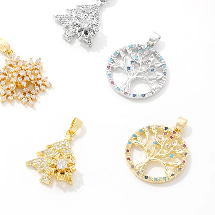 Authentic Snowflake Serenity: 18K Gold Plated Charm for Harmony and Balance