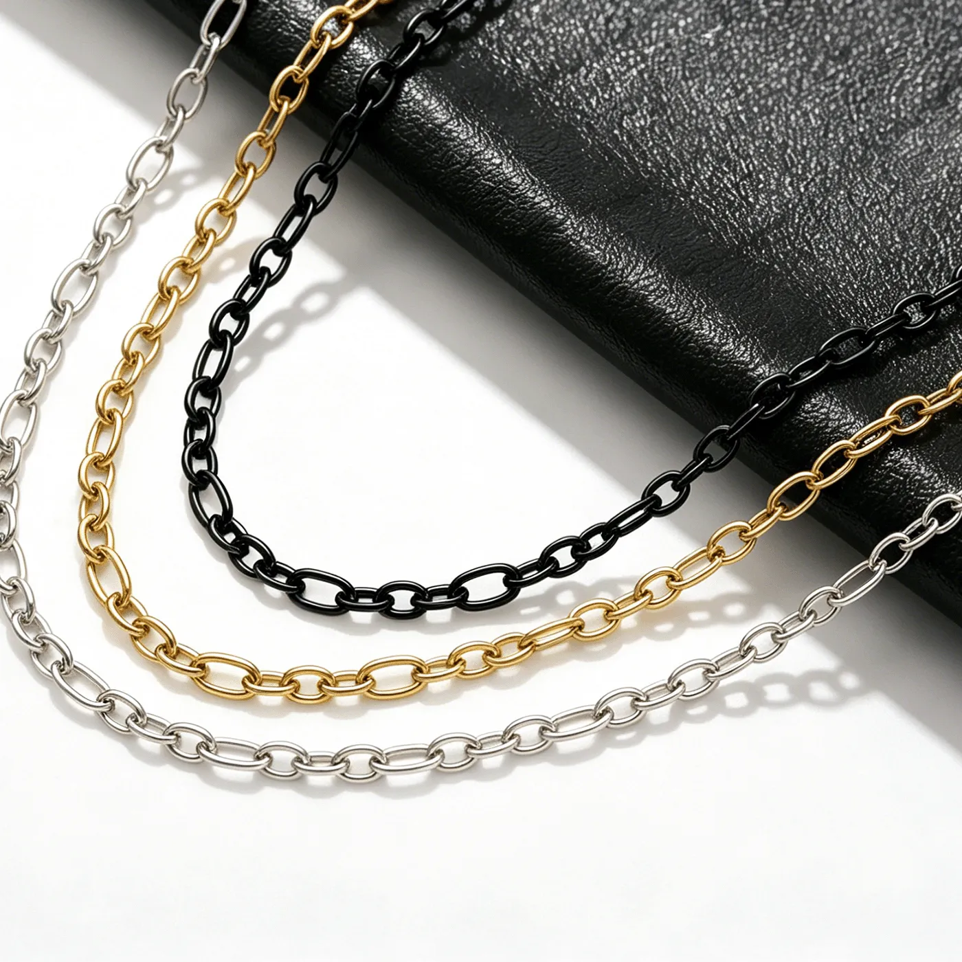 Authentic Hot Sale Gold Color Figaro Chain waterproof Men And Women High Quality Jewelry