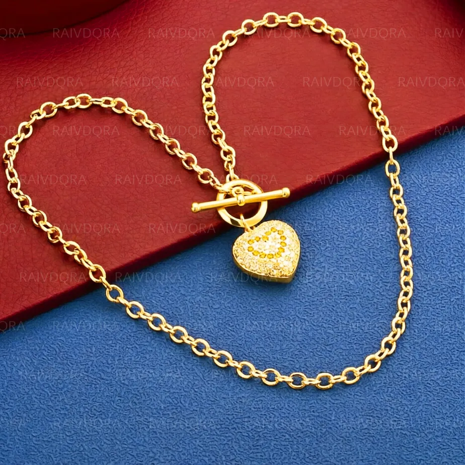 Authentic 18K Gold Plated 45cm Heart TO Buckle Chain Necklace For Women Jewelry Exquisite Party Engagement Wedding