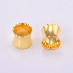 Authentic Radiant Solar Double Flare Tunnels in Gilded Silver