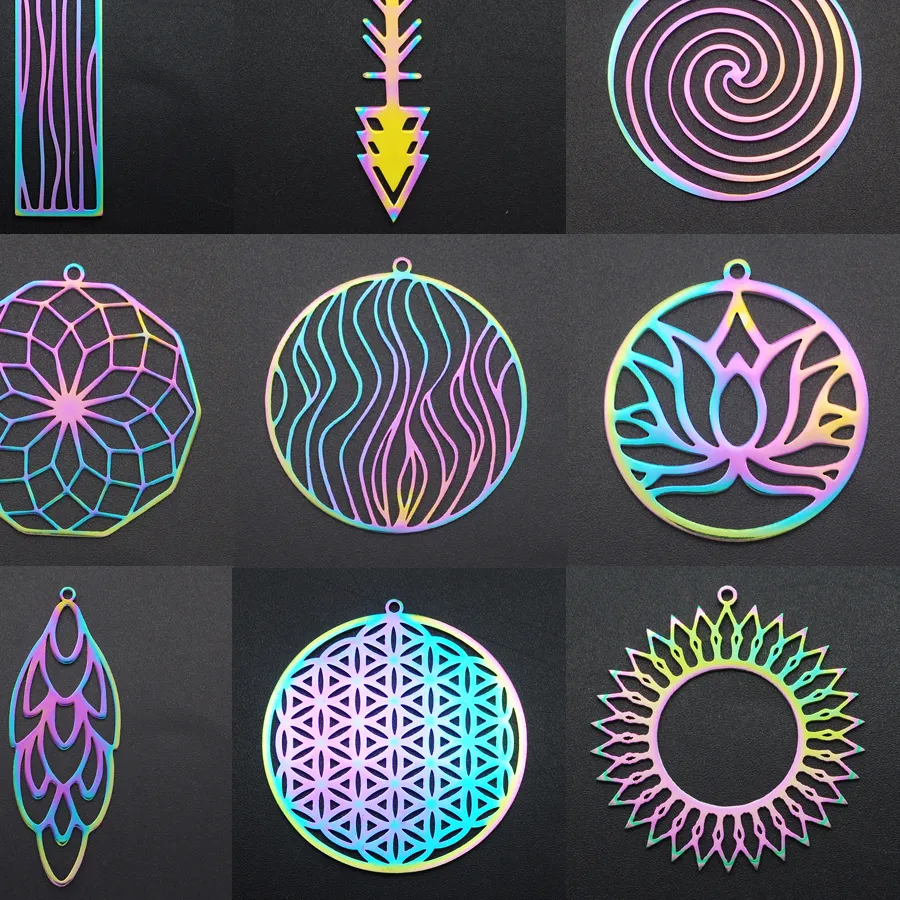 Authentic Whispers of the Cosmos: 5pcs/Lot Celestial Pendants