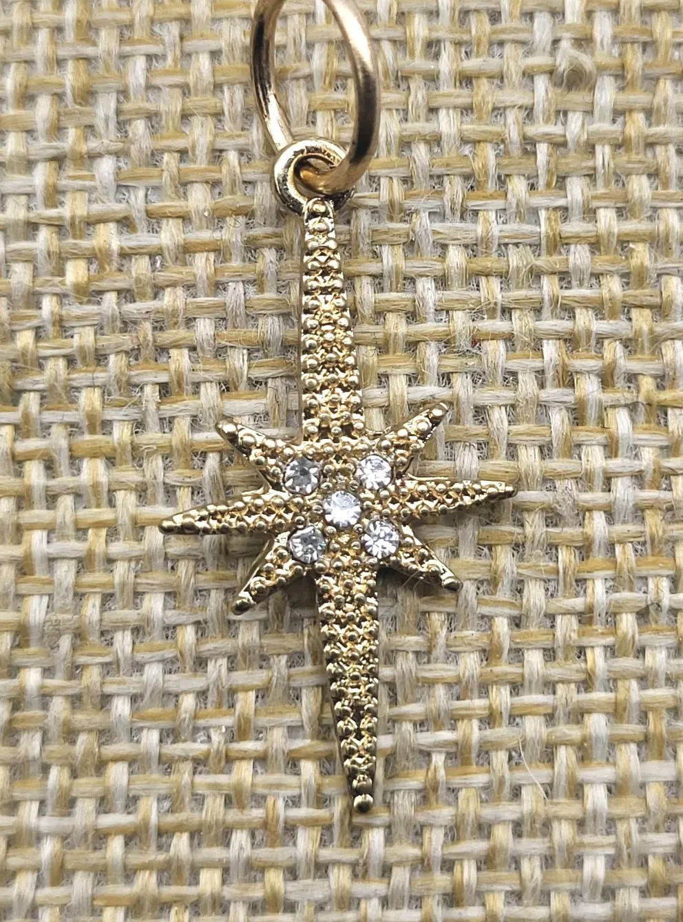 Authentic Lovely shooting star Wishing North Star pendant charm rhinestone gold plated