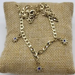 Authentic Lovely Celestial Shooting star necklace rhinestone gold plated chain