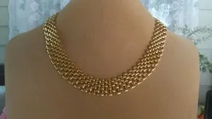 Authentic Vintage Premier Designs Gold Plated Mesh Collar Necklace Statement Necklace