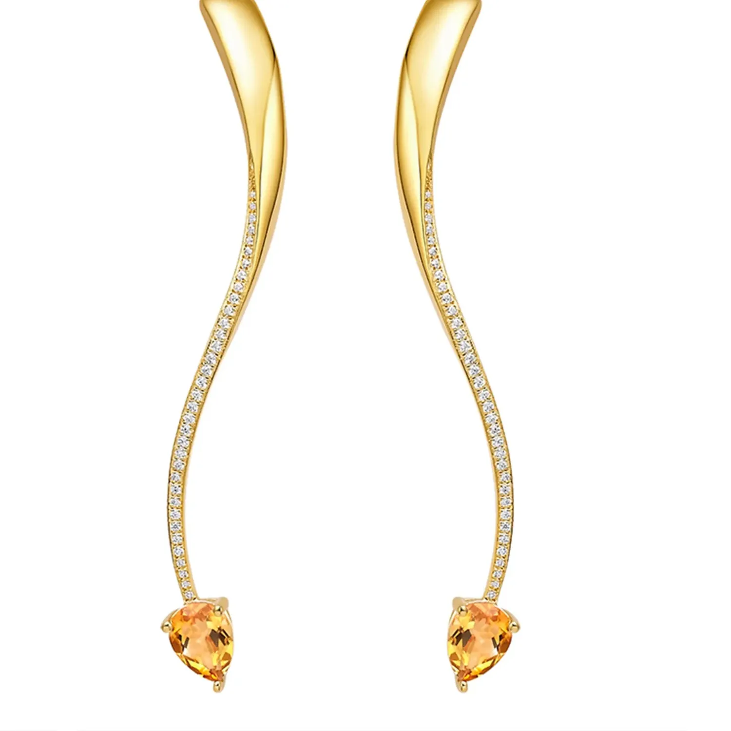Authentic Celestial Radiance: Shooting Star Citrine Amulet Earrings