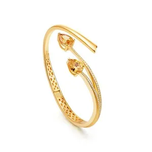 Authentic Celestial Fortune Bangle - Citrine & CZ Shooting Star