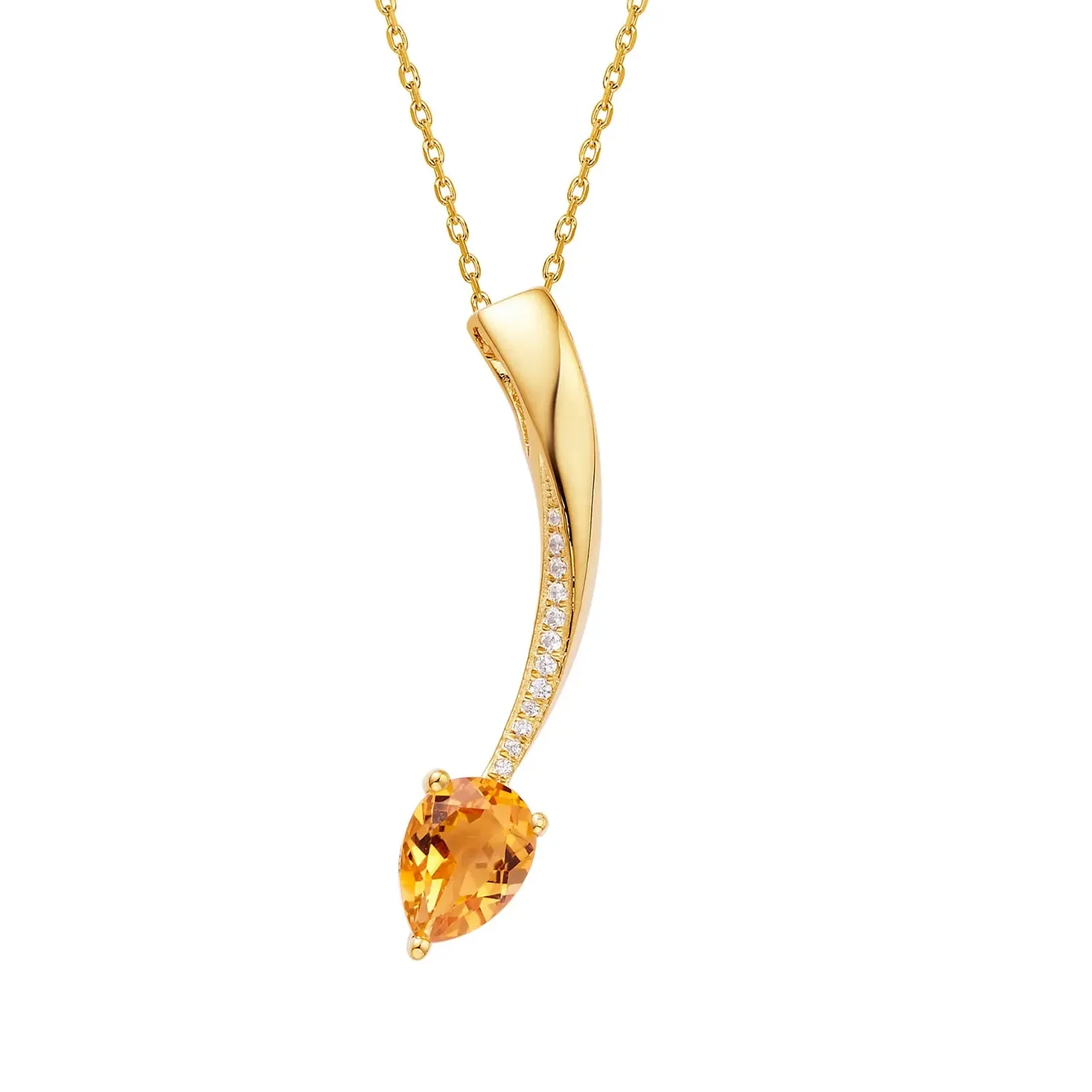Authentic Celestial Radiance Shooting Star Citrine Gold-Plated Silver Pendant