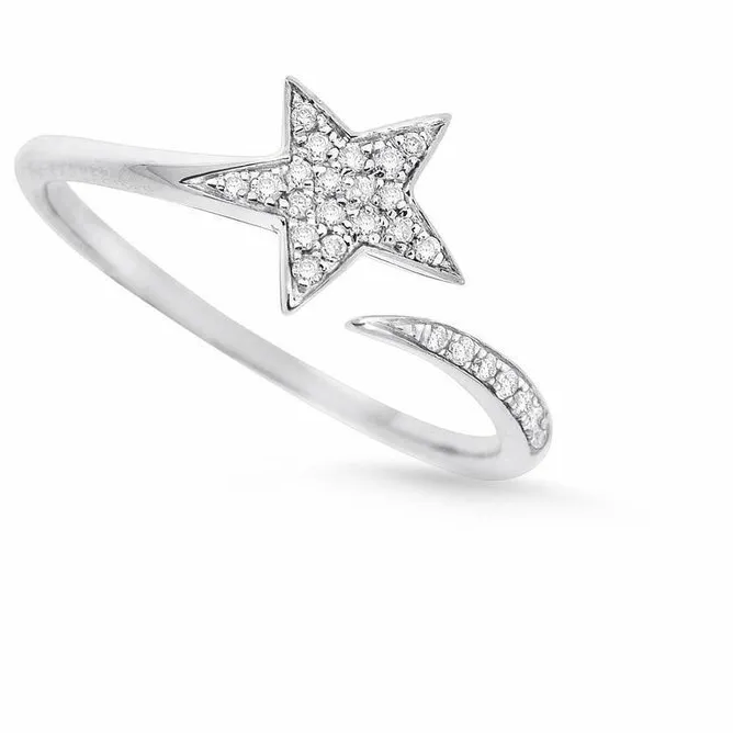 Authentic Celestial Shooting Star Ring - 1ct Moissanite Open Bypass Amulet