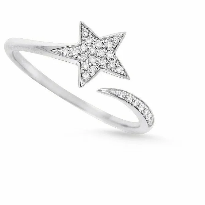 Authentic Moonlit Starlight: A Shooting Star Open Bypass Ring