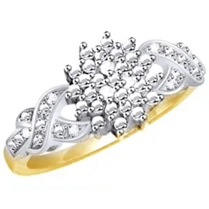 Authentic Valentines Day 1/4 CT Round 18K Yellow Gold Plated Promise Ring
