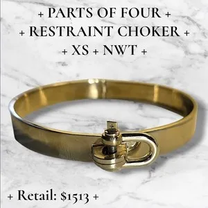Authentic NWT Parts of Four Restraint Necklace XS 18k Gold Plated Acid Dipped U-Bolt