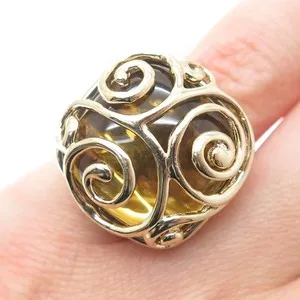 Authentic The Golden Hearth Citrine and Celtic Swirl Ring