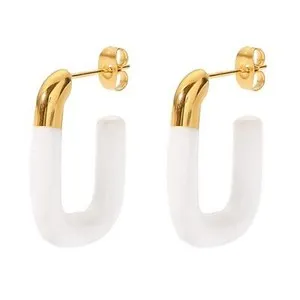 Authentic Celestial Arc Open Hoop Earrings in 18k Gold Plate